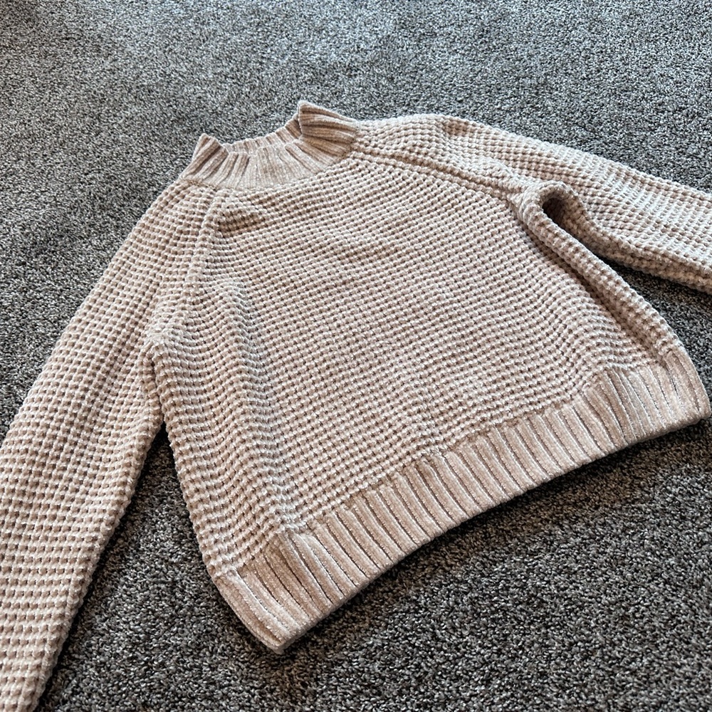 Divided Textured Beige Turtleneck Sweater